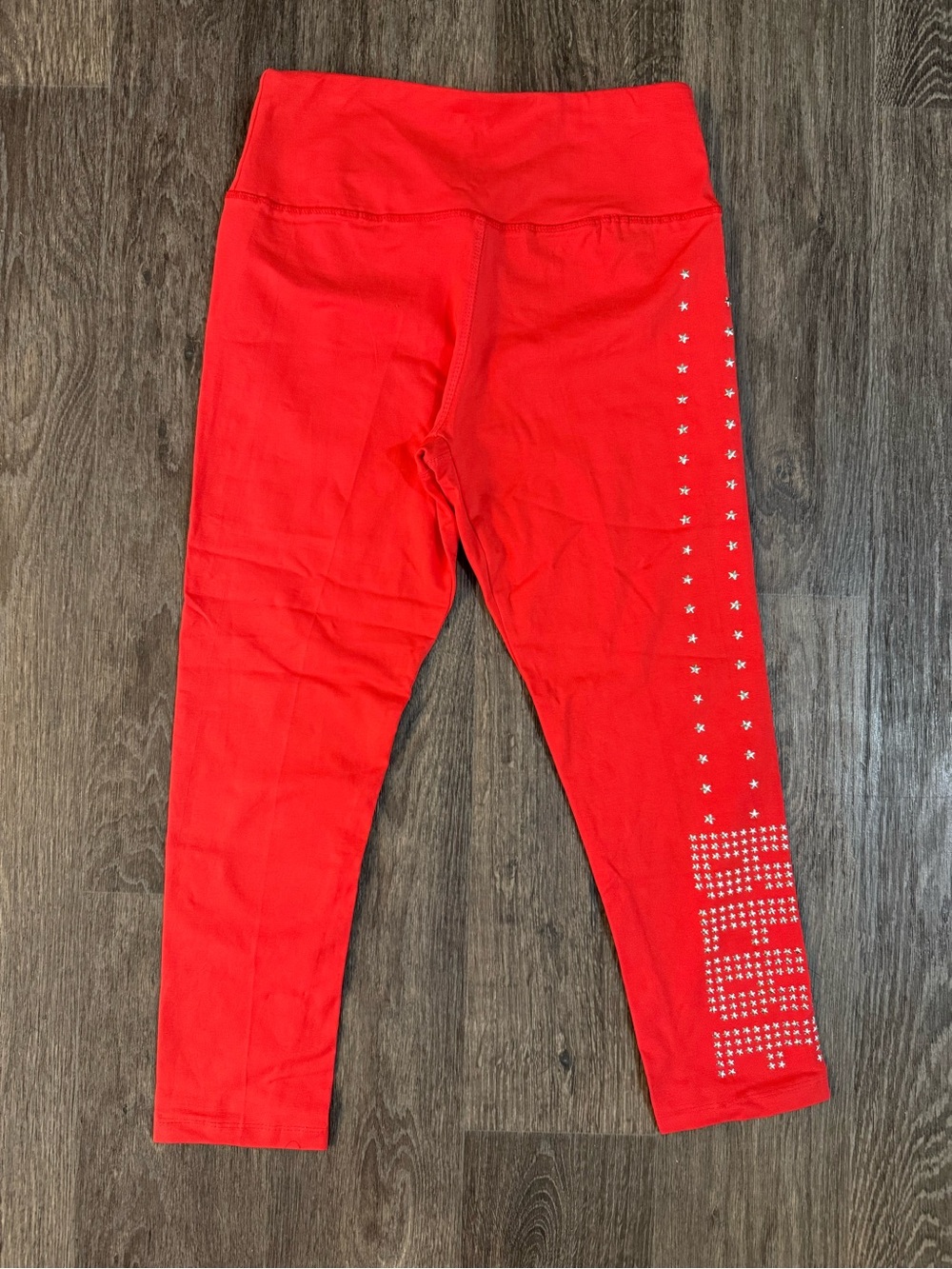 Y2K Red Star-Studded Bebe Leggings